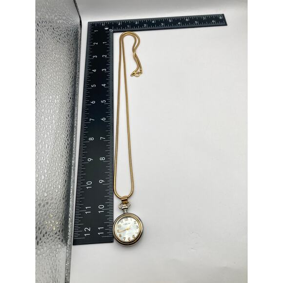 VTG Cherokee Womens Open Face Pendant Pocket Watch 30mm w/ Rope Necklace - Picture 3 of 7